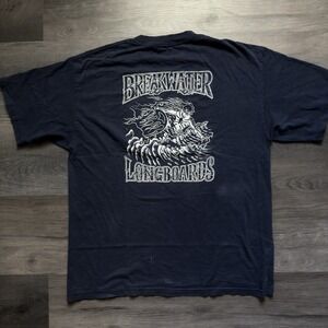 Vintage TND Venice Breakwater Surfboards T Shirt Mens XL Surfing Skeleton Thrash